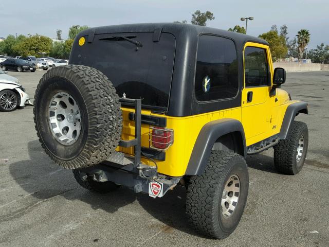 1J4FA69SX4P783446 - 2004 JEEP WRANGLER / YELLOW photo 4