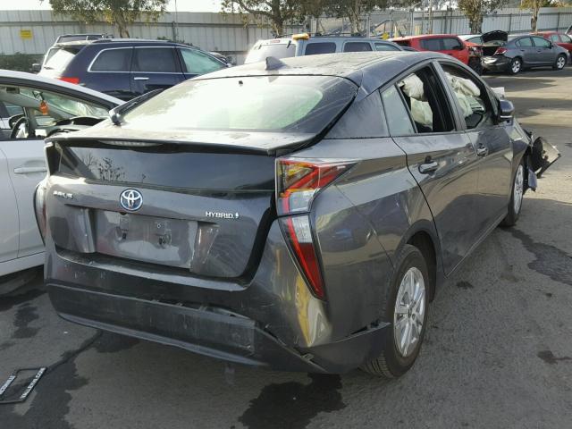 JTDKBRFU0H3033950 - 2017 TOYOTA PRIUS GRAY photo 4