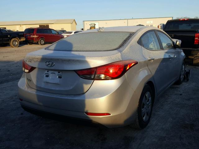 5NPDH4AE6GH746171 - 2016 HYUNDAI ELANTRA SE SILVER photo 4