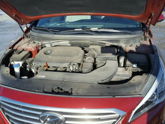 5NPE24AF1FH005732 - 2015 HYUNDAI SONATA SE RED photo 7