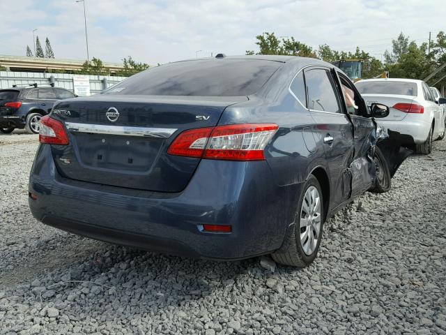 3N1AB7APXFL686825 - 2015 NISSAN SENTRA S BLUE photo 4