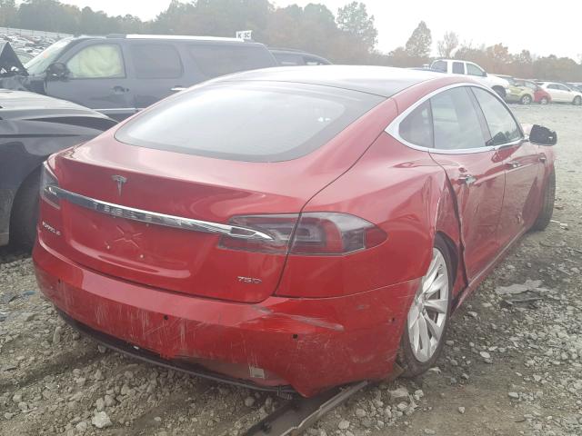 5YJSA1E23HF231980 - 2017 TESLA MODEL S RED photo 4