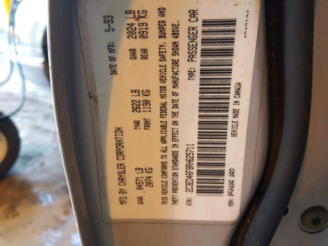 2C3ED46F8RH625711 - 1994 CHRYSLER NEW YORKER 银色 照片 10