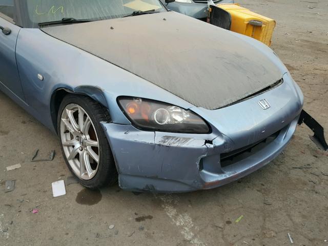 JHMAP21474T002215 - 2004 HONDA S2000 BLUE photo 9