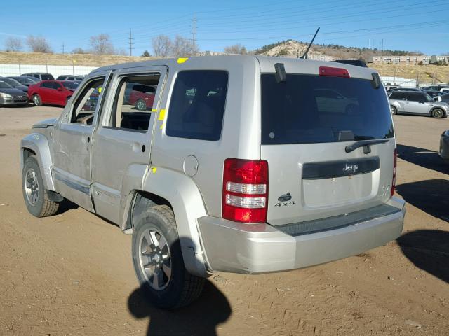 1J8GN28K38W143558 - 2008 JEEP LIBERTY SP SILVER photo 3