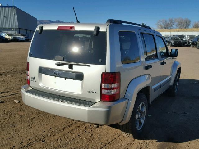 1J8GN28K38W143558 - 2008 JEEP LIBERTY SP SILVER photo 4