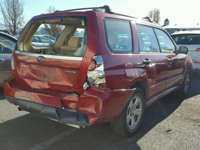 JF1SG63696H746387 - 2006 SUBARU FORESTER 2 RED photo 4