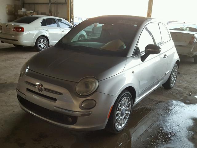 3C3CFFER6CT109113 - 2012 FIAT 500 LOUNGE SILVER photo 2