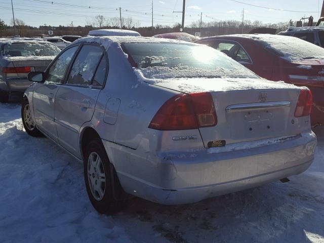 2HGES16632H530898 - 2002 HONDA CIVIC LX SILVER photo 3