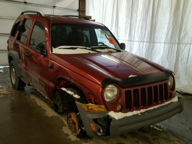 1J4GL48K15W653552 - 2005 JEEP LIBERTY SP RED photo 1