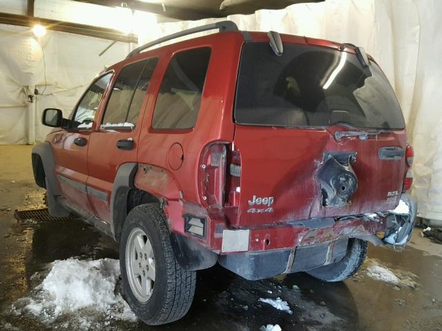 1J4GL48K15W653552 - 2005 JEEP LIBERTY SP RED photo 3