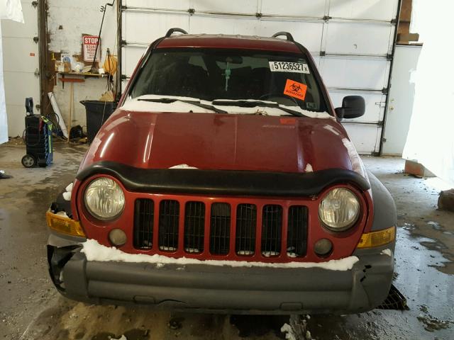 1J4GL48K15W653552 - 2005 JEEP LIBERTY SP RED photo 7