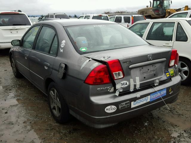 2HGES25864H520068 - 2004 HONDA CIVIC EX GRAY photo 3