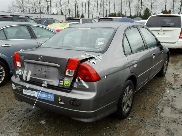 2HGES25864H520068 - 2004 HONDA CIVIC EX GRAY photo 4