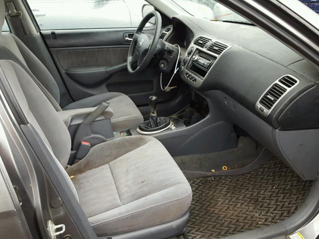 2HGES25864H520068 - 2004 HONDA CIVIC EX GRAY photo 5