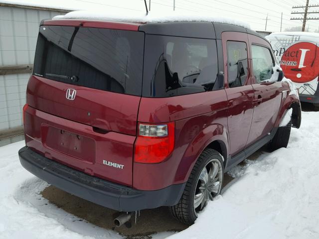 5J6YH28796L003344 - 2006 HONDA ELEMENT EX MAROON photo 4