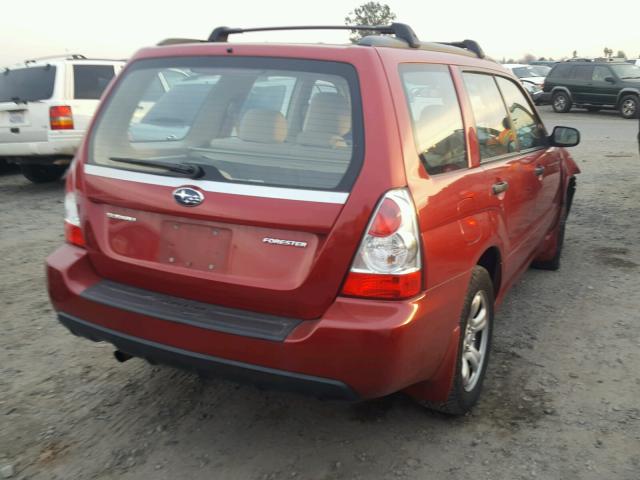 JF1SG63607H720603 - 2007 SUBARU FORESTER 2 RED photo 4