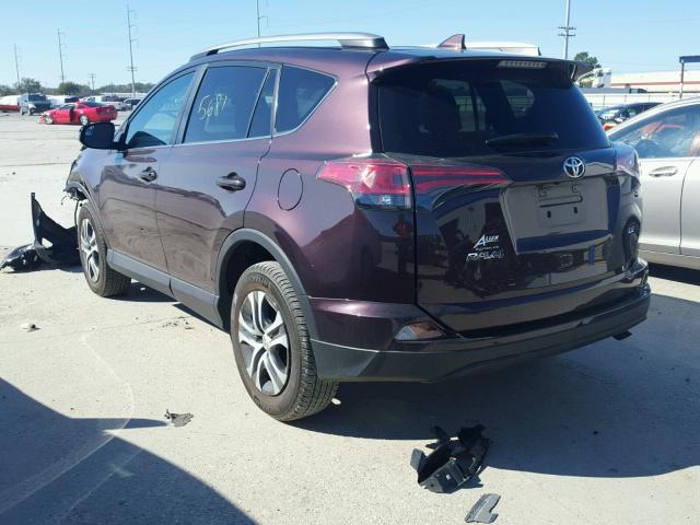 2T3ZFREV2HW350767 - 2017 TOYOTA RAV4 LE PURPLE photo 3