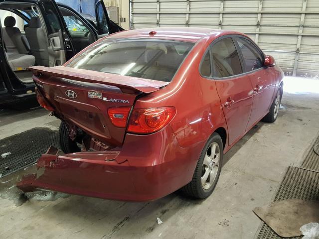 KMHDU46DX8U335189 - 2008 HYUNDAI ELANTRA GL RED photo 4