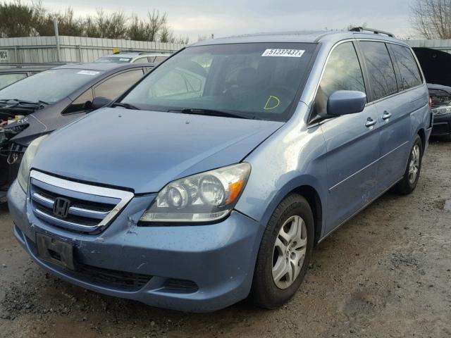 5FNRL38776B052334 - 2006 HONDA ODYSSEY EX BLUE photo 2