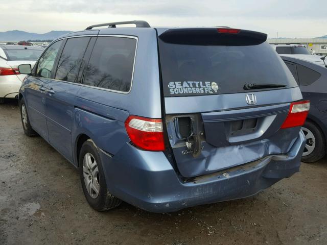 5FNRL38776B052334 - 2006 HONDA ODYSSEY EX BLUE photo 3