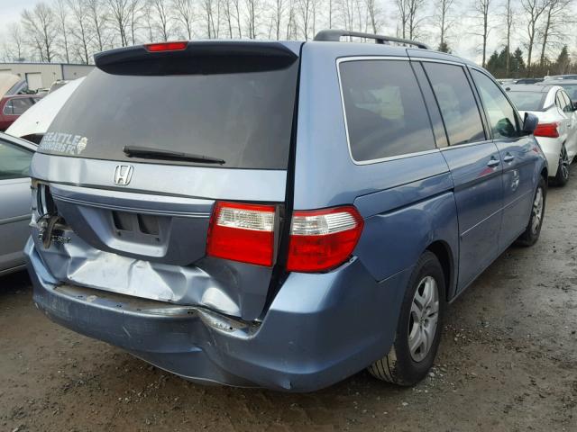 5FNRL38776B052334 - 2006 HONDA ODYSSEY EX BLUE photo 4