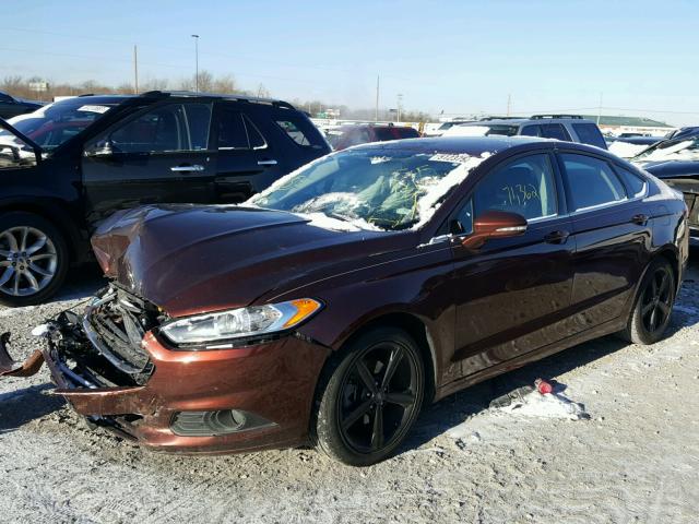 3FA6P0H72GR190858 - 2016 FORD FUSION SE BURGUNDY photo 2