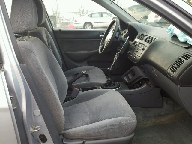 2HGES25742H536404 - 2002 HONDA CIVIC EX ვერცხლისფერი ფოტო 5