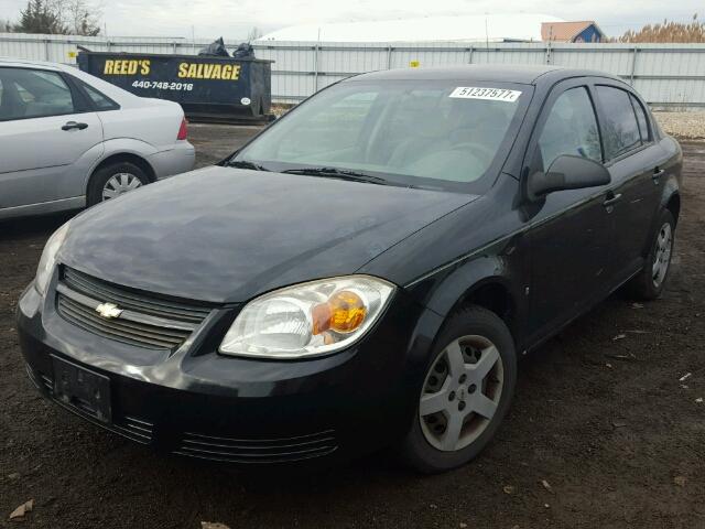 1G1AK55F577305545 - 2007 CHEVROLET COBALT LS BLACK photo 2