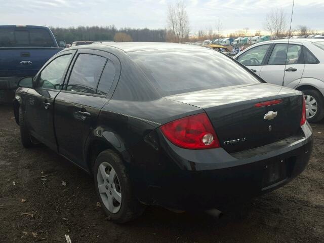 1G1AK55F577305545 - 2007 CHEVROLET COBALT LS BLACK photo 3