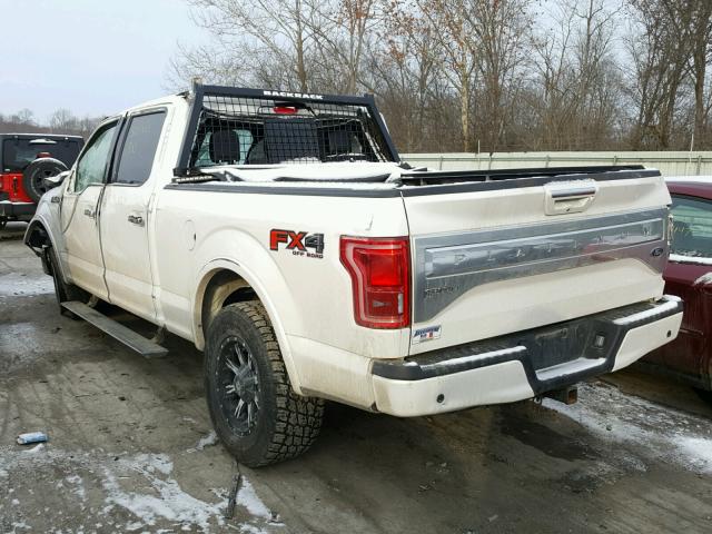 1FTFW1EG4FFB21365 - 2015 FORD F150 SUPER WHITE photo 3