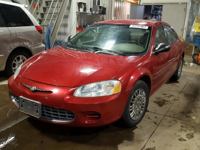 1C3EL46X31N573802 - 2001 CHRYSLER SEBRING LX RED photo 2