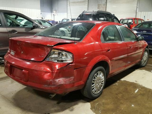 1C3EL46X31N573802 - 2001 CHRYSLER SEBRING LX RED photo 4