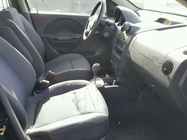 KL1TD66687B752650 - 2007 CHEVROLET AVEO BASE Czarny zdjęcie 5