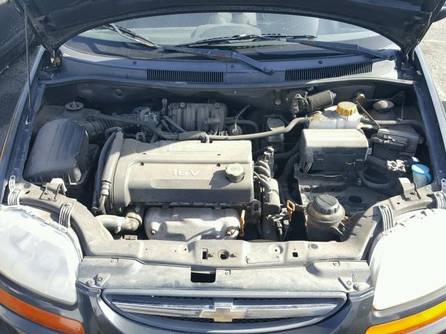 KL1TD66687B752650 - 2007 CHEVROLET AVEO BASE Czarny zdjęcie 7