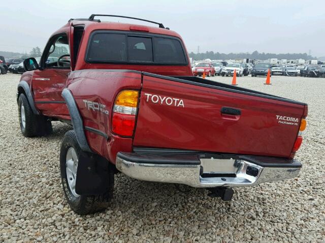 5TEGN92N82Z028726 - 2002 TOYOTA TACOMA DOU MAROON photo 3