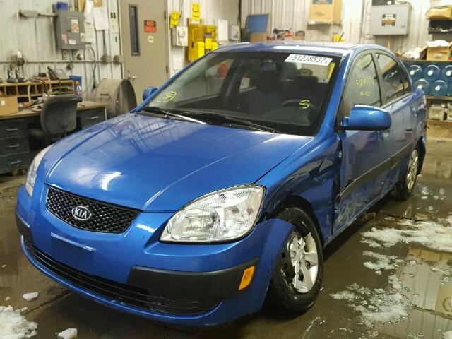 KNADE223396535160 - 2009 KIA RIO BASE BLUE photo 2