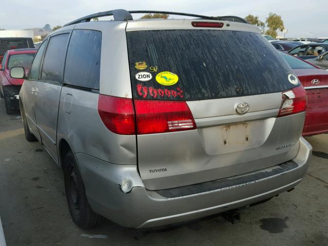 5TDZA23C14S205870 - 2004 TOYOTA SIENNA CE SILVER photo 3