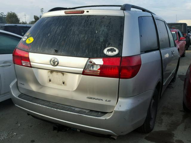 5TDZA23C14S205870 - 2004 TOYOTA SIENNA CE SILVER photo 4