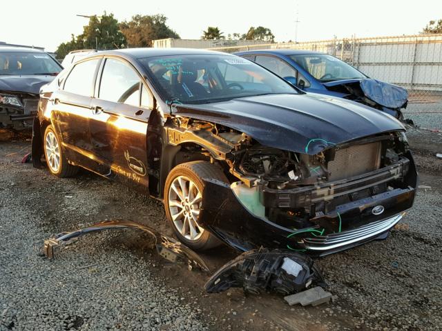 3FA6P0LU3HR247583 - 2017 FORD FUSION SE BLACK photo 1