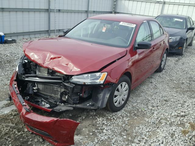 3VW267AJ7GM248077 - 2016 VOLKSWAGEN JETTA S RED photo 2