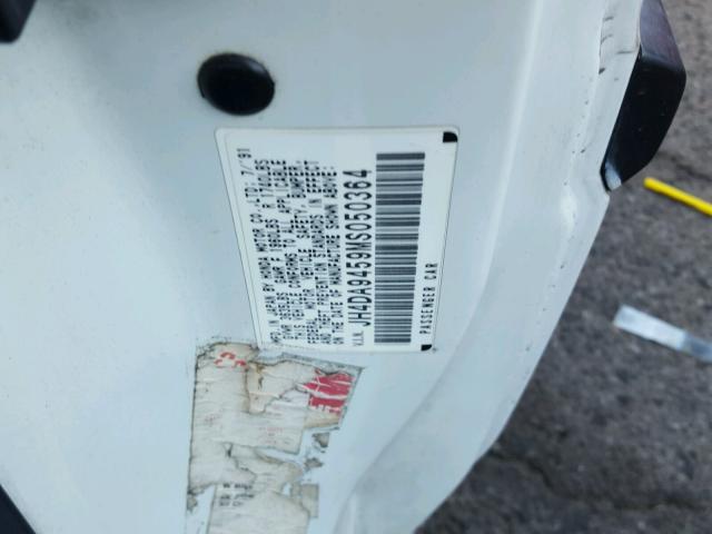 JH4DA9459MS050364 - 1991 ACURA INTEGRA LS WHITE photo 10