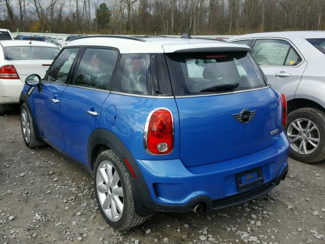 WMWZC5C50BWL52785 - 2011 MINI COOPER S C BLUE photo 3