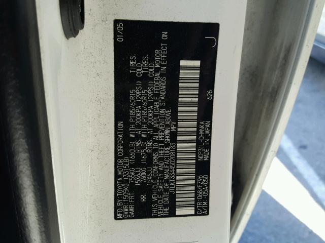 JTLKT334450208183 - 2005 TOYOTA SCION XB Ağ foto 10