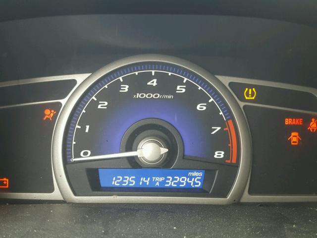 2HGFA15859H509989 - 2009 HONDA CIVIC EX შავი ფოტო 8