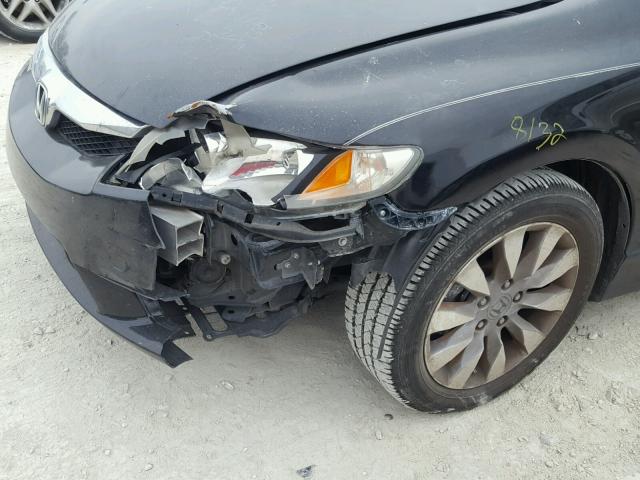 2HGFA15859H509989 - 2009 HONDA CIVIC EX შავი ფოტო 9