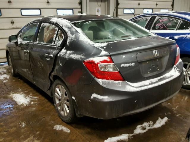19XFB2F83CE109206 - 2012 HONDA CIVIC EX ლურჯი ფოტო 3
