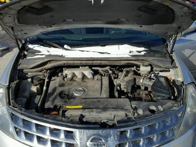 JN8AZ08W06W522687 - 2006 NISSAN MURANO SL SILVER photo 7