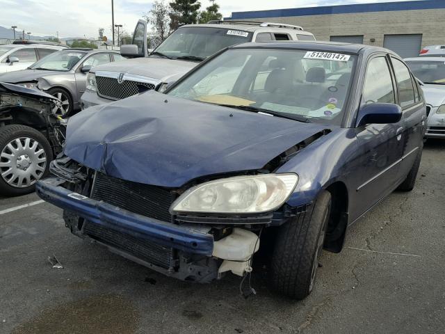 JHMES26714S001103 - 2004 HONDA CIVIC EX BLUE photo 2