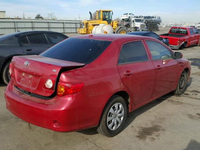 2T1BU40E59C184192 - 2009 TOYOTA COROLLA BA RED photo 4